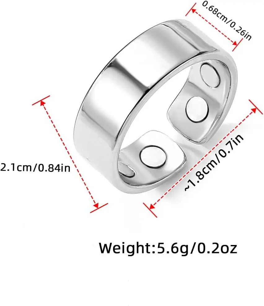 Calmi Titanium Ion Magtherapy Ring for Lymphatic Drainage and Migraine Relief