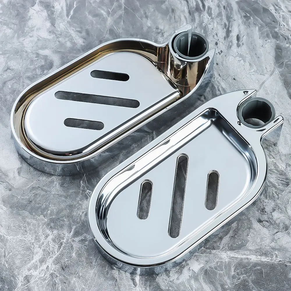 Gadget Silver Home Soap Dishes Plates Soap Holder Adjustable Rail Slide