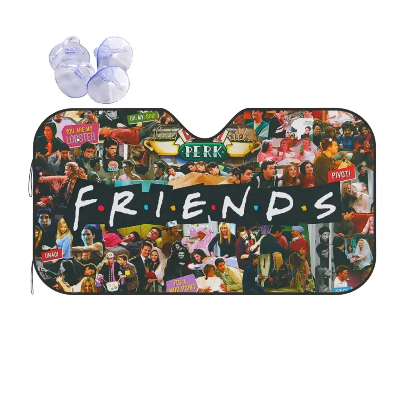 

Friends TV Show Collage Vintage Windscreen 76x140cm Rachel Monica Foils Car Sunshade Accessories Covers