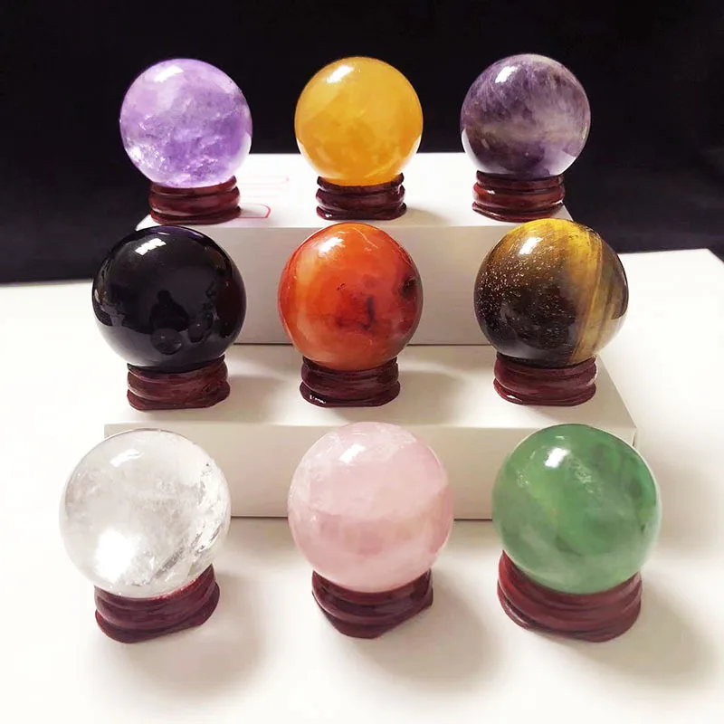 

Natural Crystal Ball Decoration Polishing Of Crystal Raw Stones Multiple Materials And Styles Seven Star Array Fortune Ball Sale