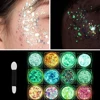 12 Colors Glitter Gel Makeup Glow in The Dark Body Glitter Gel UV Face Glitter for Women Festival Party Glitter Makeup Gel 6