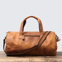 Cowhide Leather Duffle Weekender Bags Carry On Messenger Bag Men's Vintage Duffel Travel Bag Gym Sport Tote Bags Leathfocus 1