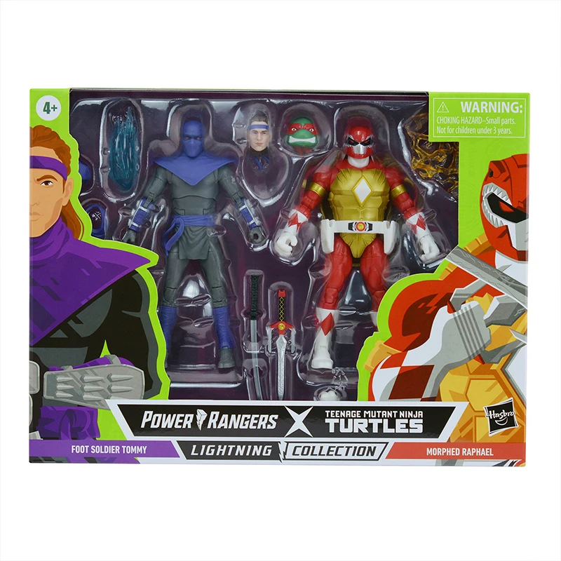 

Hasbro Power Rangers X Teenage Mutant Ninja Turtles Lightning Collection Morphed Raphael and Foot Soldier Tommy 6" Figure Toy