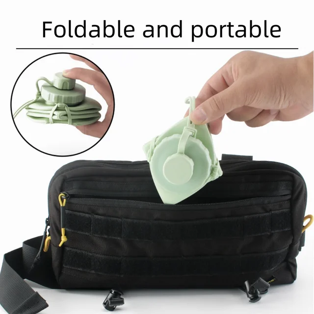 Large Capacity Silicone folding water bottle Outdoor Sports Cycling Kettle Portable Creative Compression Soft Cup Travel Cup 4