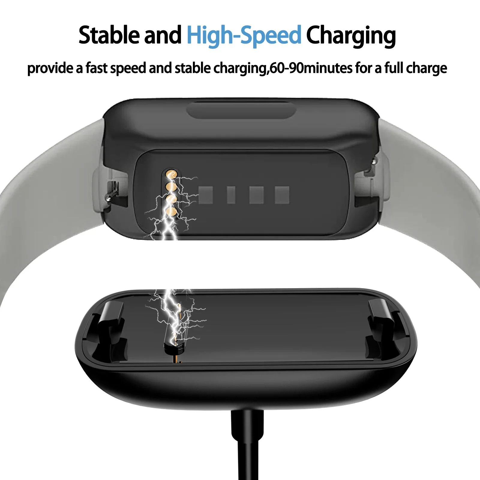 Enhanced Charging Cable Clip for Fitbit Inspire 3 Fitness Tracker
