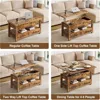 Coffee table lift top, multifunctional convertible coffee table with drawers and hidden compartments, rustic brown 6