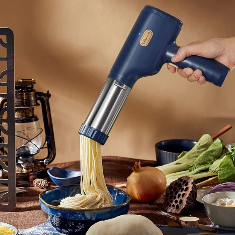 Small Handheld Pasta Noodle Maker Rechargeable Wireless Noodles Press Machine 30S Fast with 3 Kitchen Tools 100V-240V