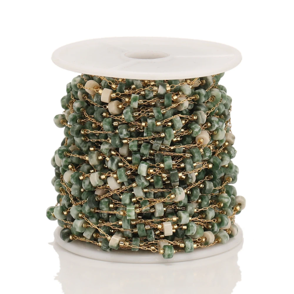 1 Meter Zylinder Natürlichen Stein mit Edelstahl Ketten für DIY Schmuck Machen Halskette Erkenntnisse Armband Komponenten Liefert – Detail 1