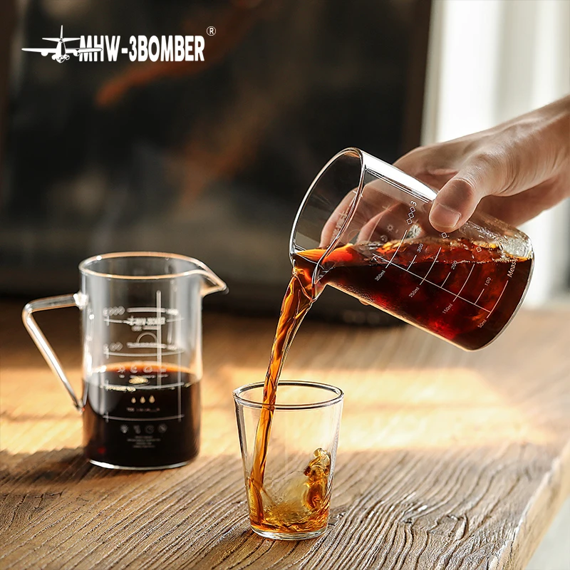 MHW-3BOMBER 360ml 투명 유리 커피 서버 섬세한 손 커피 액세서리 전문 홈 바리 스타 카페 바 도구