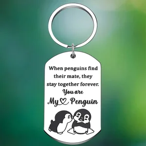 Funny Penguin Gifts Keychain Women Men Birthday Valentines Gift Key Chain Pendant Boyfriend Girlfriend Husband Wife Couples Gift