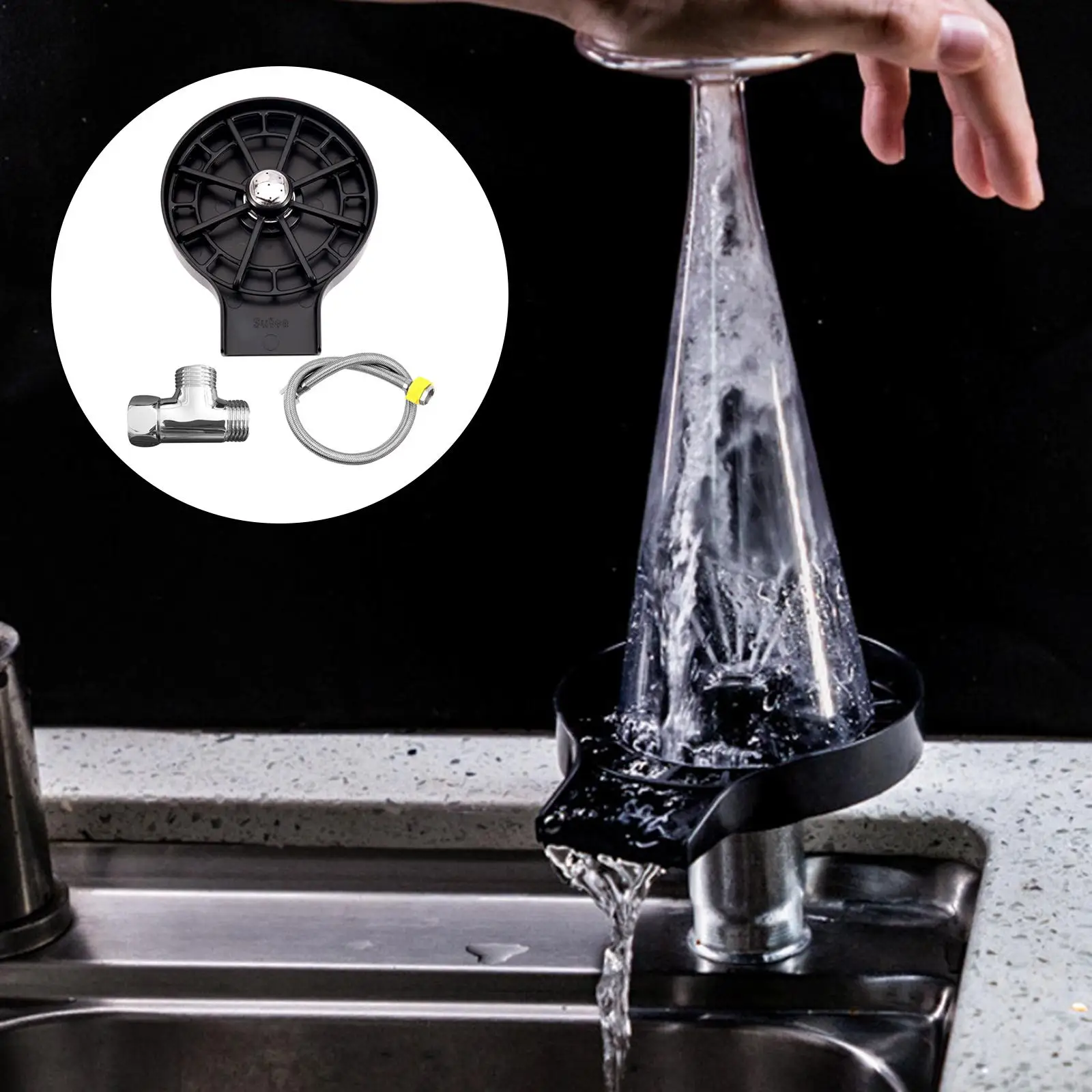 Affordable goods Faucet Glass Rinser For Kitchen Sink Automatic Cup Washer Bar Glass Rinser