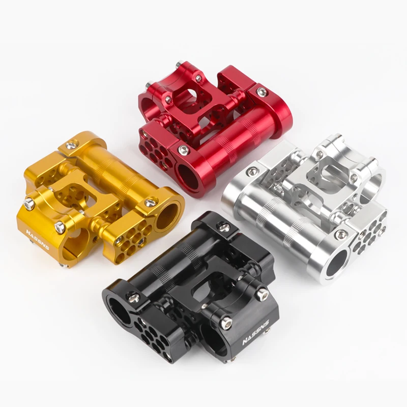 HASSNS Folding Bike Stem Bmx Handlebar Double Table 25.4 Bicycle Bridge Handle Bar Short Power Cycling Rod Adjustable Stem Riser