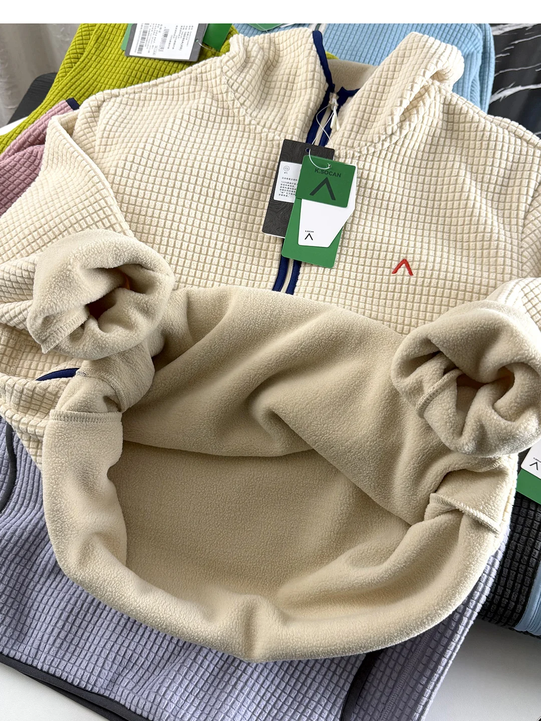 Faionable Casual Hooded Fce Jaet Texture Sensation Zipper Couple Sle Sweatirt Outerwear Loose Fit Long Sve