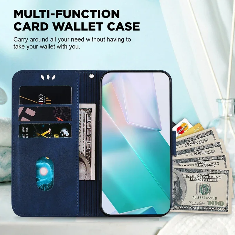 Leather Flip Wallet Phone Case with Stand Feature – Premium Protective Cover