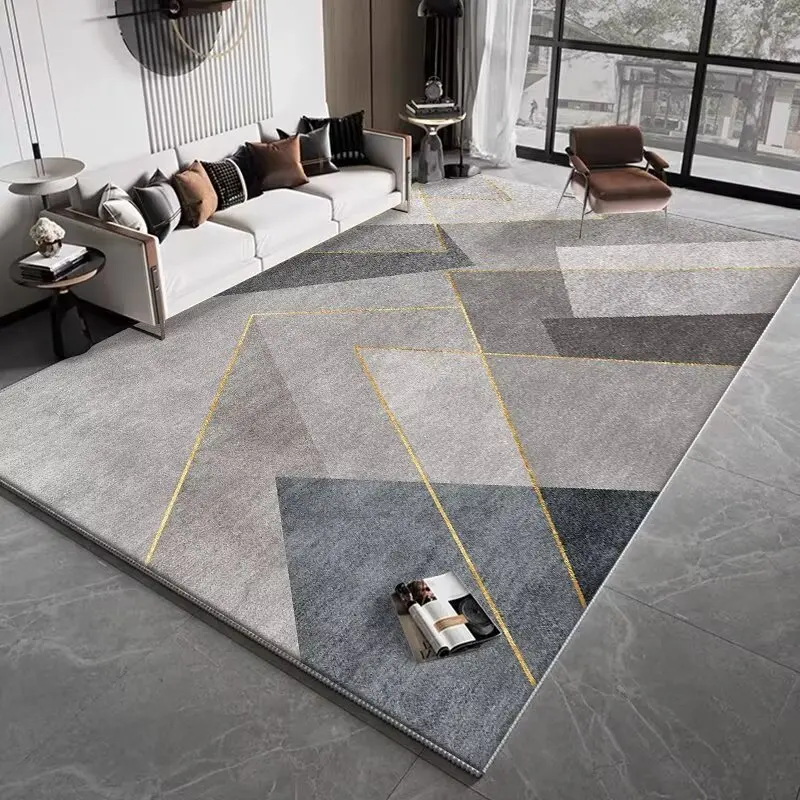 

Grey Nordic Carpet Living Room Decoration Light Luxury Bedroom Mat Non-slip Cloakroom Lounge Rug Home Sofa Coffee Tale Carpets