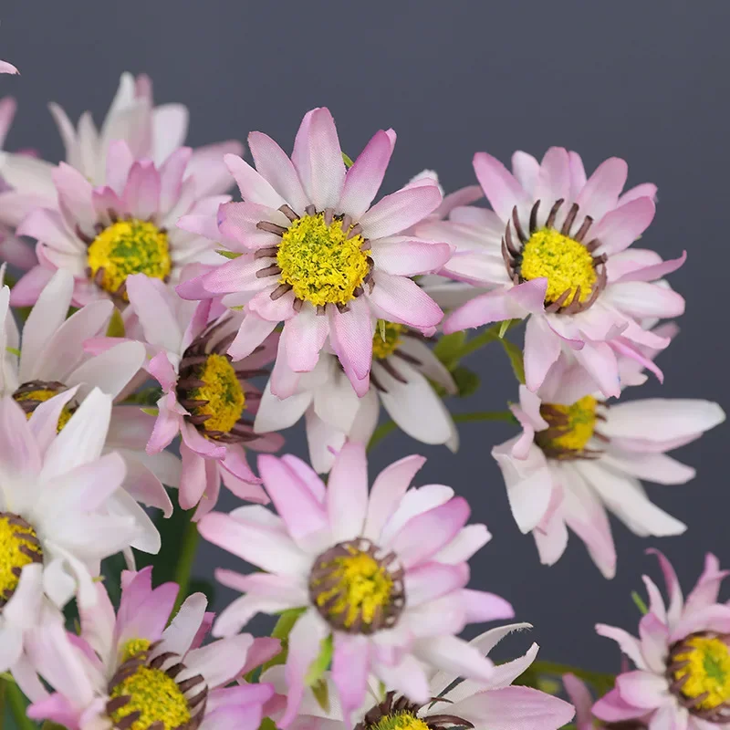 Pastoraler Stil Künstliche Blumen Seide Gänseblümchen Blumenstrauß Büro Dekor Gefälschte Blume Simulation Orange Kamille Raumdekoration