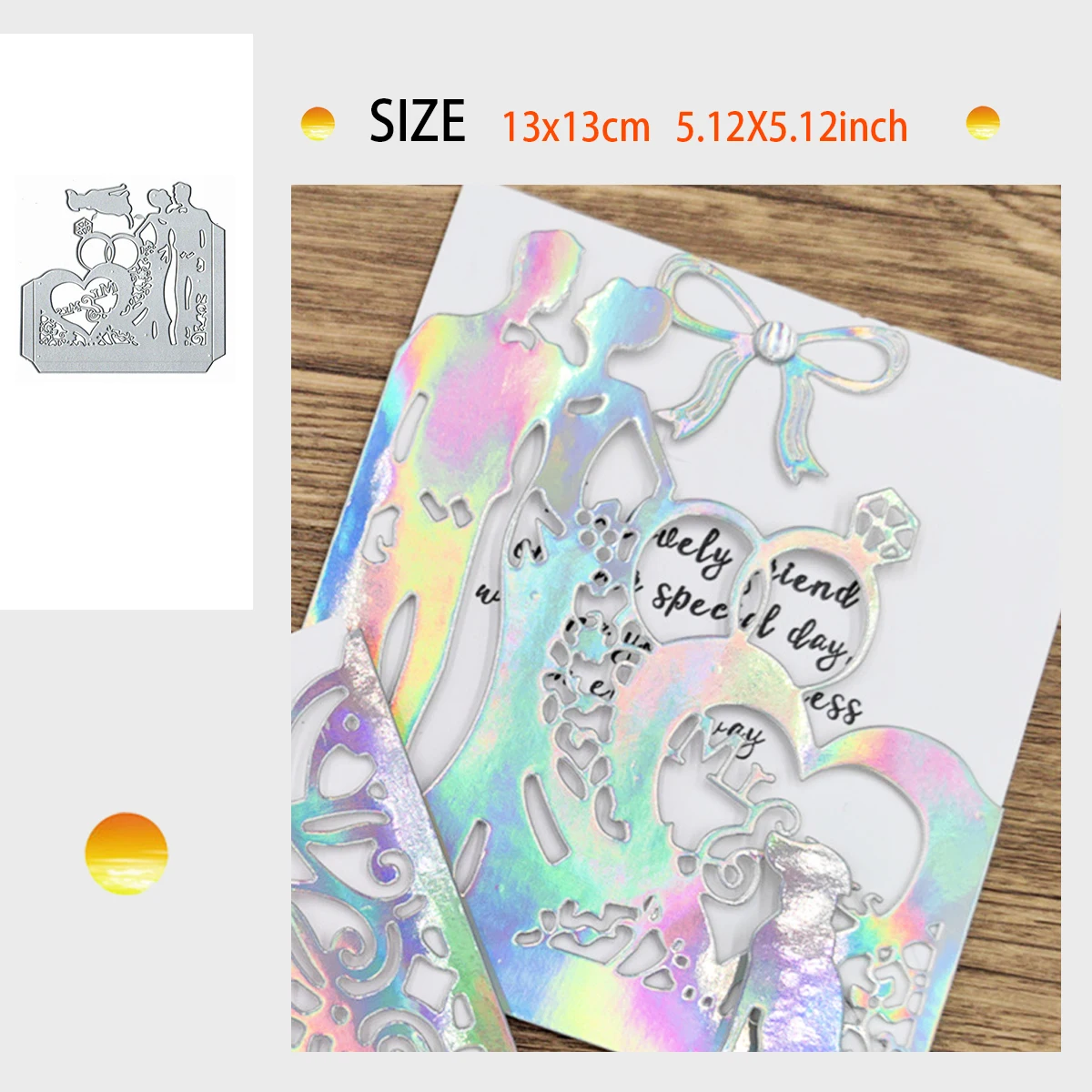 

Wedding Love Couple Ring Knife Die DIY Scrapbook Handbook Greeting Card Making Tool Die Cutting 2024 New Arrival