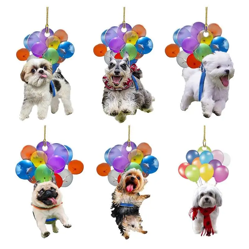

Car Ornament Dog Cute Pendant Colorful Balloon Pet Decoration For Wreaths Doorways Garden Car Rearview Mirror Accessories