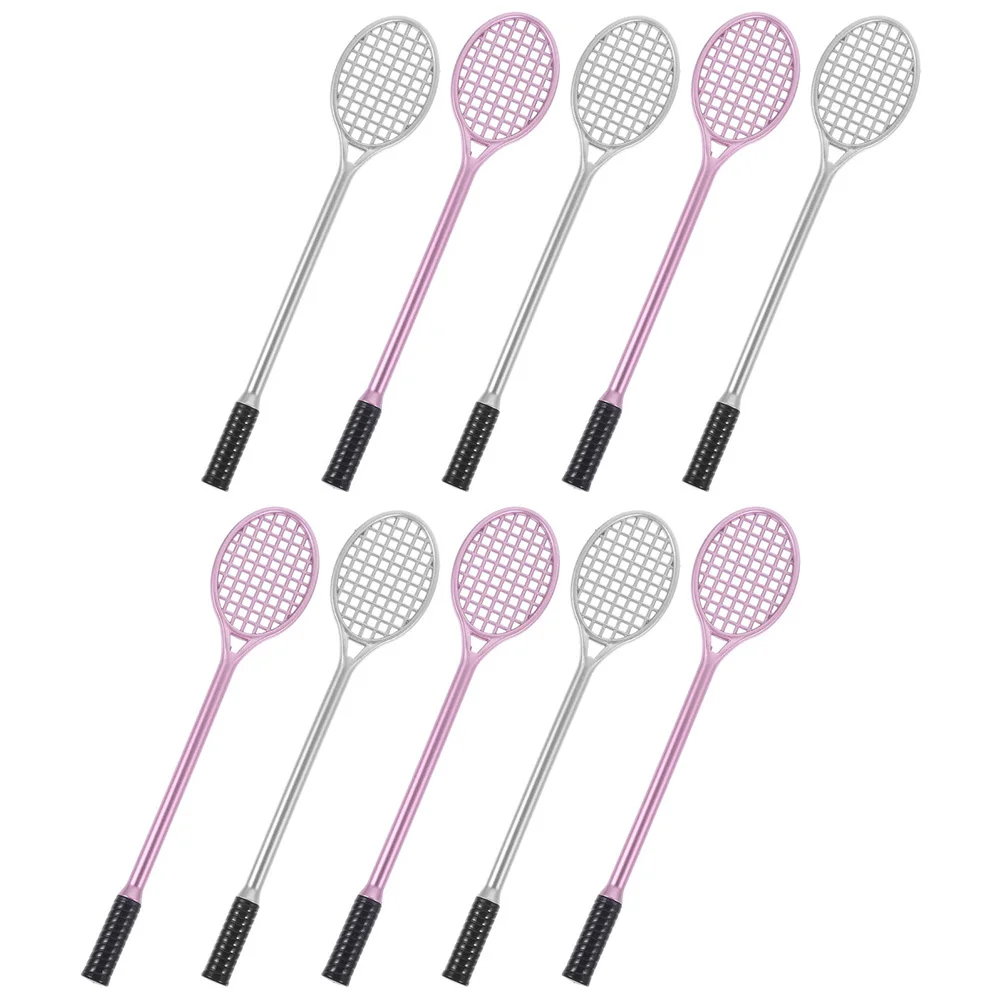 

10pcs Cartoon Racket Shape Signature Pen Writing Pen Funny Gel Ink Pen for Women Girls