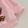 Toddler Kids Baby Girls Sister Matching Outfits Flower Letter Embroidery O-neck Pullover Long Sleeve Rompers/Sweatshirts Clothes 5