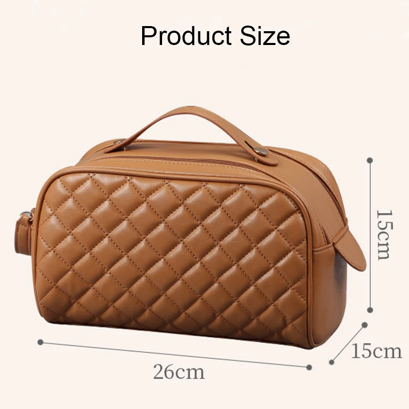 Women's Makeup Bag Large-Capacity Travel Cosmetic Bag Pu Leather Toiletry Bags Luxury Design Storage Organizer Wash Bag