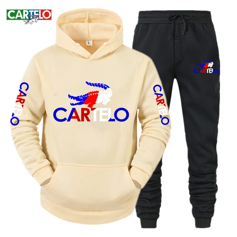 CARTELO  Brand Hooded Sweatshirts Pants Casual Tracksuit Sportswear Autumn Winter Men Suit Set Oversized Men's Clothing Hoodie