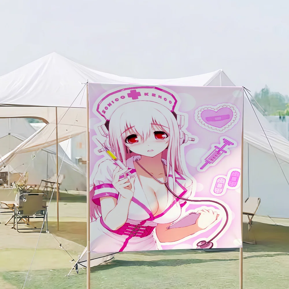 Vibrant Super Sonico Picnic & Party Flag for Home and Outdoor Decoration