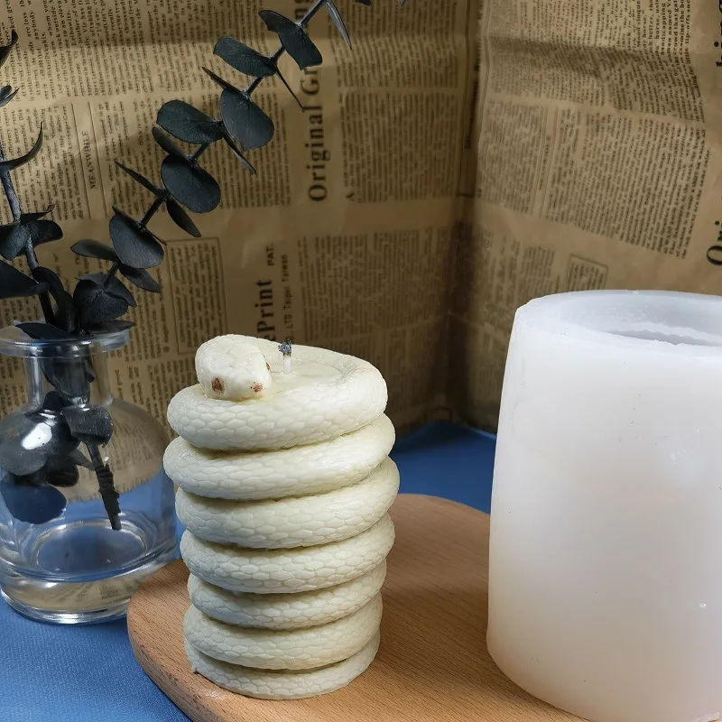 3D Snake Scented Candle Silicone Mold DIY Animal Plaster Ornament Diffuser Cake Chocolate Handmade Soap Crystal Epoxy Resin Mold