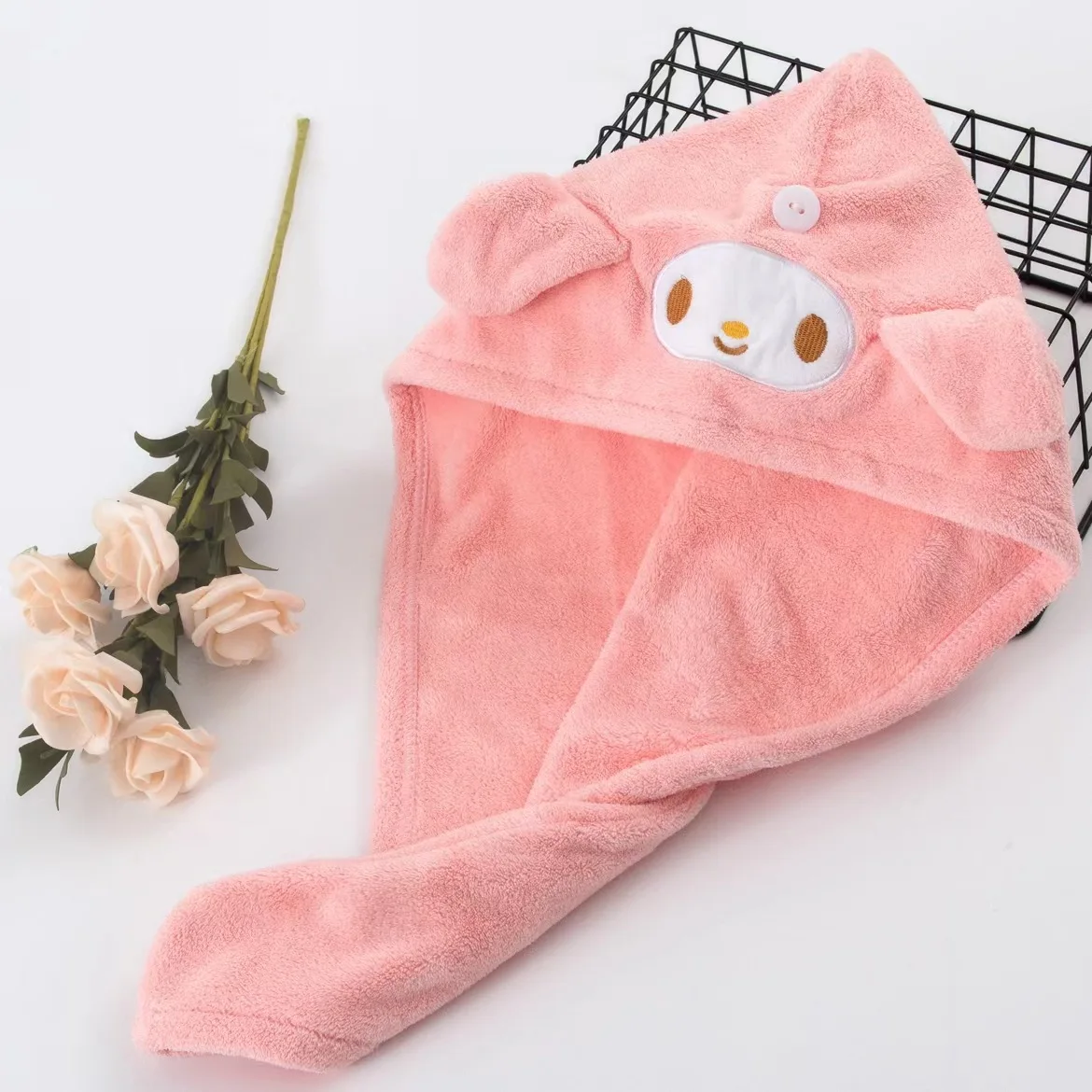 Curly Hair Drying Hat Cute Women Hair Drying Hat Quick-dry Microfiber Hair Towel Cap Hat Bath Solid Towel Cap Super Absorption Dry