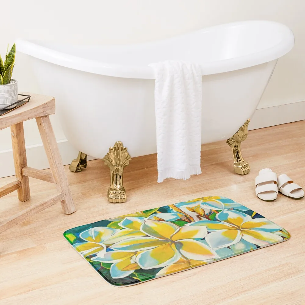 

Plumeria Bath Mat For Toilet Bathroom Utensils Set Ofs In The Bathroom Bathroom Items Mat