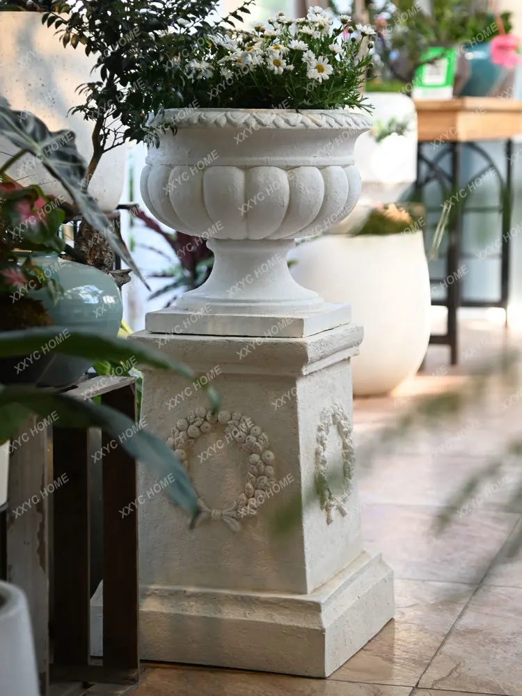 

High Foot Roman Column Flowerpot Decoration Large Pacifier Garden Courtyard Villa Doorway Decoration