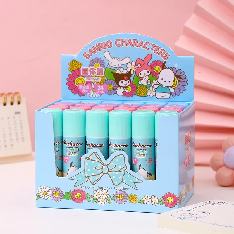 4/24pcs Sanrio Solid Glue Melody Kuromi Cinamonroll Super Strong Adhesives Glue Stick Student Office Stationery School Supplies 3