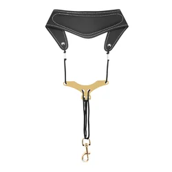 Cinghia per sassofono in pelle premium regolabile con fibbia in metallo - Accessorio universale per sassofono