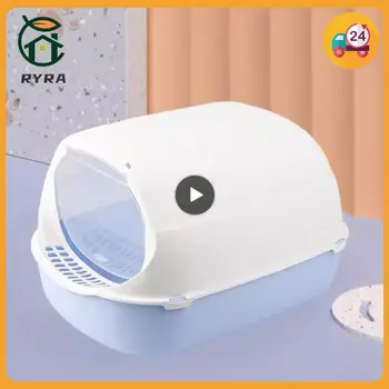 대용량 플라스틱 고양이 쓰레기통, 물튀김 방지, 고양이 변기, 애완동물 샌드박스, 새끼 고양이 트레이, 침대 팬 청소 목욕, 애완동물 용품