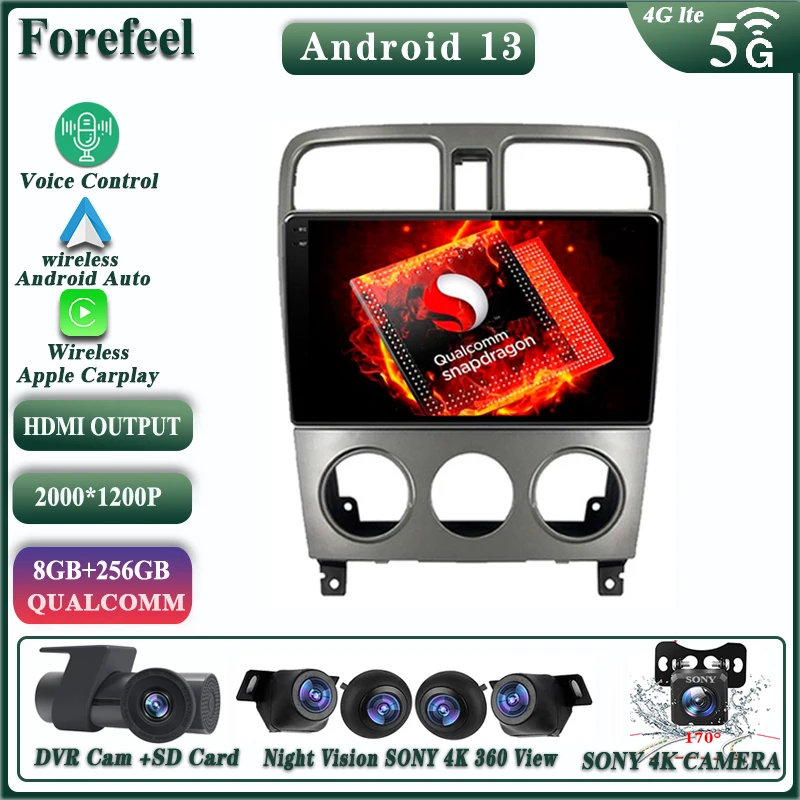 

Android 13 For Subaru Forester SG 2002 - 2008 Multimedia Car Vehicle Lettore TV Auto radio Navigation GPS Radio Dash Cam WIFI 2K
