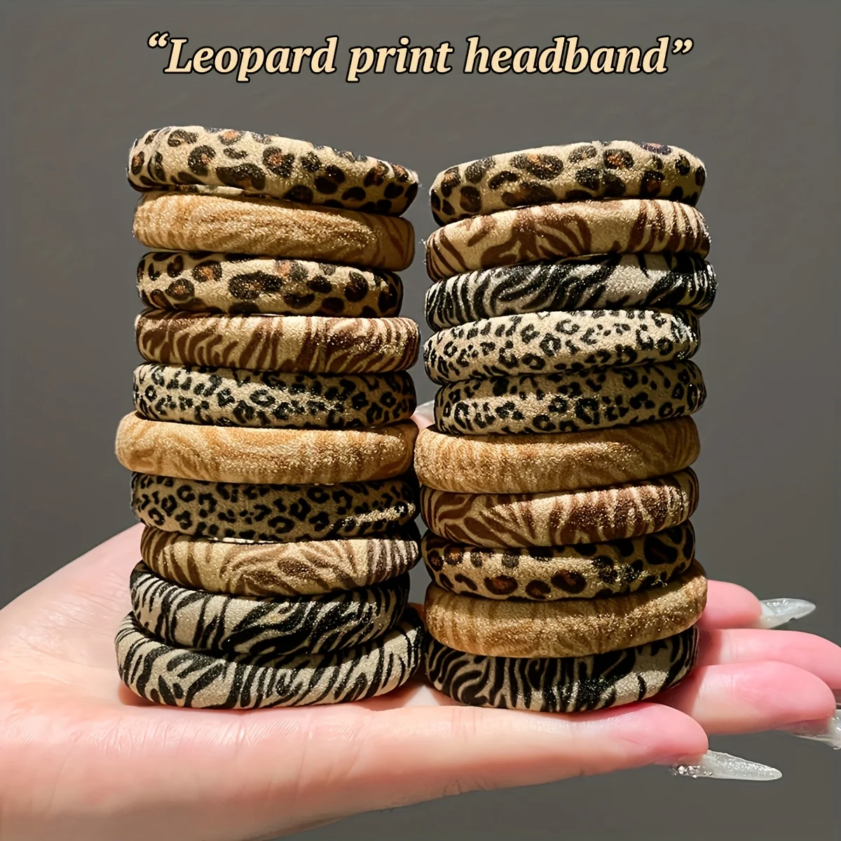 871288-f417b9.jpg 10/20/30/50/100pcs Women's Leopard Print Fashion Hair Tie Autumn and Winter High Elasticity Ponytail Hair Rope Headwear - Image 1