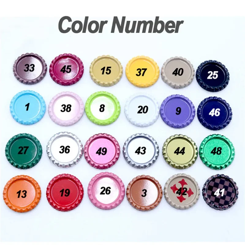 Colored Round Flattened Bottle Caps Flat Bottlecaps for DIY Hairbow Crafts Hair Bows Necklace Jewelry Accessories 15pcs 25mm jewelry making supplies doll handmade accessories