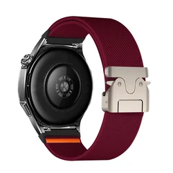 Sporty Nylon Loop Watch Band - Adjustable Strap for 20mm watch band (Wine red)