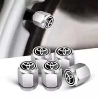 5pcs Car Tire Stem Valve Caps Dustproof Caps Cover Accessories For Toyota Hilux Aygo Yaris Ractis Corolla Camry CHR Auris Tacoma 3