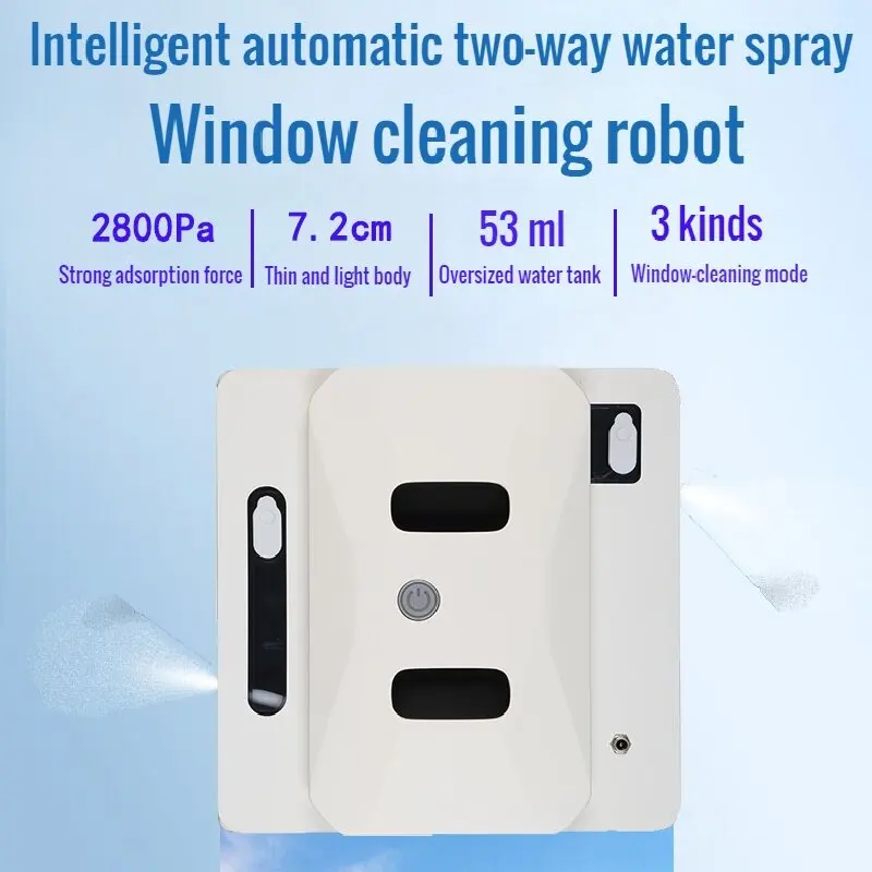 Household window automatic water spray cleaning robot vacuum cleaner remote control electric window wiper household glass wiper 3