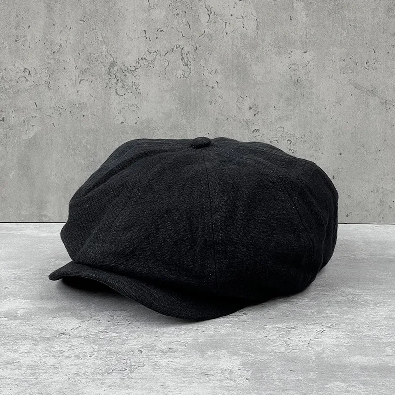 Cotton Linen Newsboy Caps Plus Size 63CM Men's Spring Summer