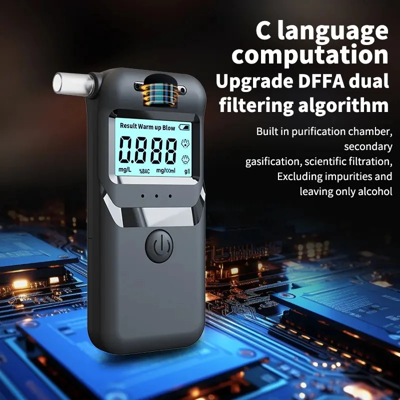 Alcohol Breathalyzer Tester with Digital LCD Display Grade Accuracy Personal Alcohol Tester for Home Use Drunk Driving Analyzer