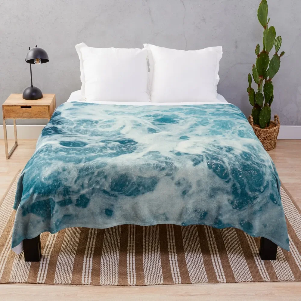 

Sea Waves in the Ocean Throw Blanket Personalized Gift Blankets Sofas Of Decoration Thermals For Travel Blankets