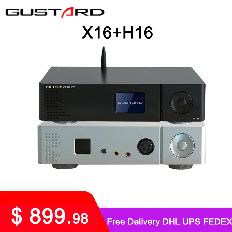 

GUSTARD DAC-X16 MQA Decoder + H16 Headphone Amplifier full decoding dual ES9068 Bluetooth 5.0 DSD512 XU216 USB IIS X16