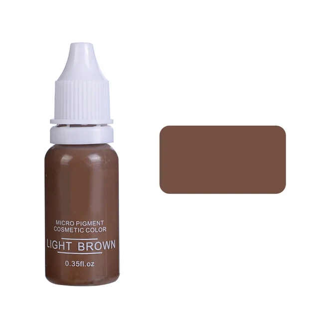 15ml Tattoo Ink Set Permanent Makeup Eyebrow Lips Eye Line Tattoo Color Microblading Pigment for Body Beauty Tattoo Art Supplies Light Brown