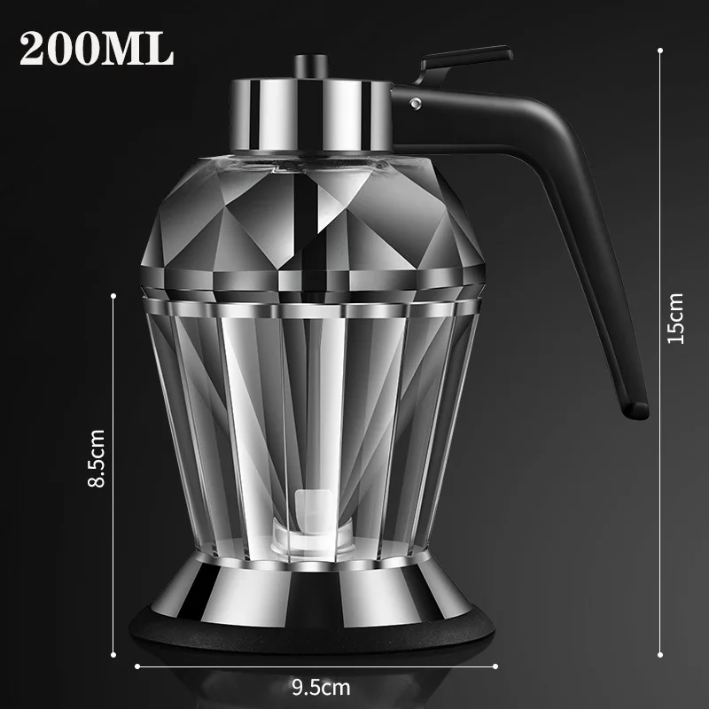200ml Honey Dispenser With Stand Diamond Glass Oil Bottle Dispenser