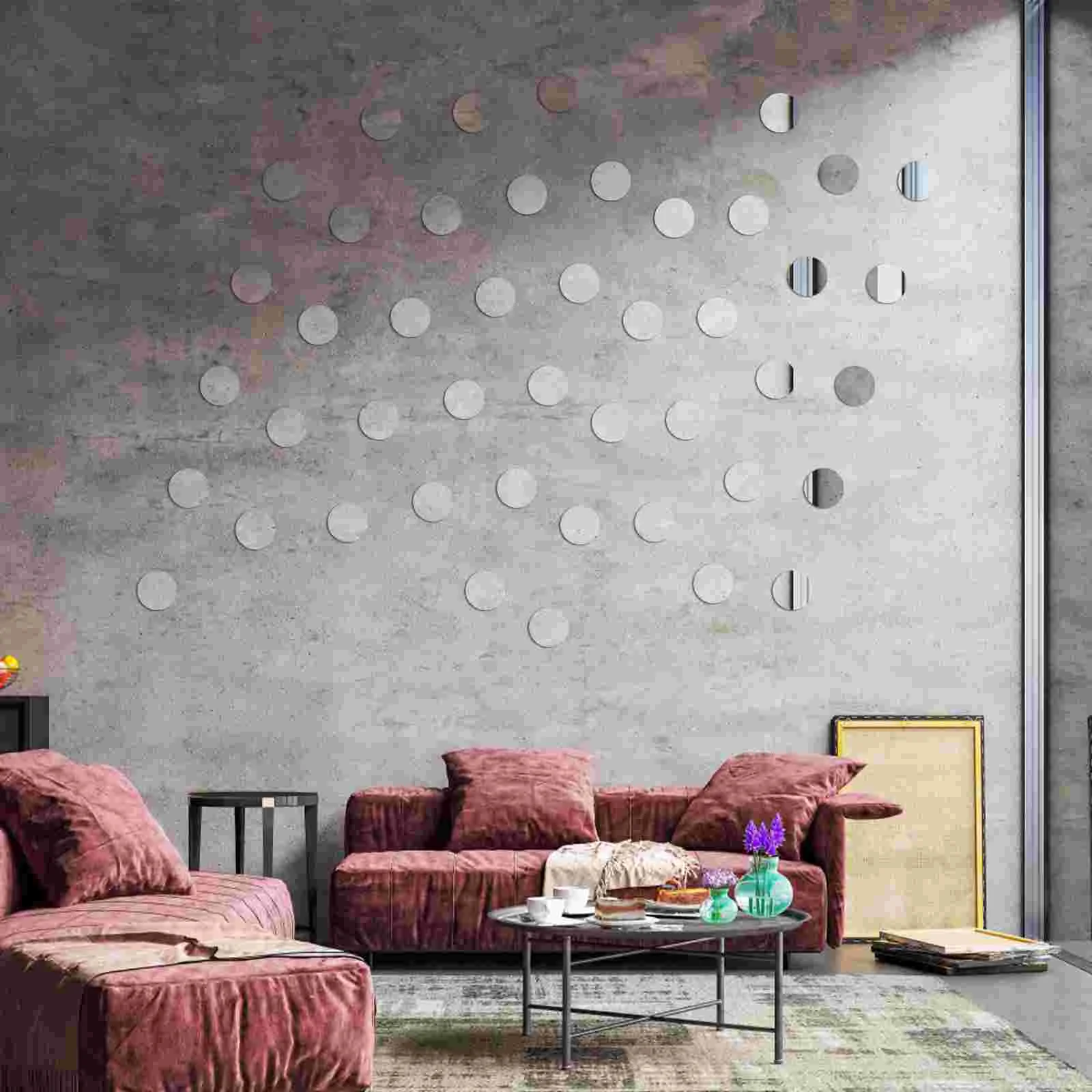 Holibanna 60 Pièces Petit Miroir Rond Autocollants Miroir