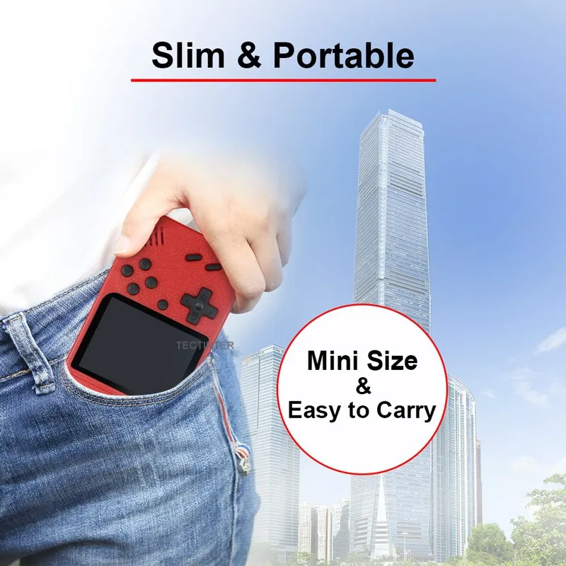Retro Portable Mini Handheld Video Game Console 8-Bit 3.0 Inch Color LCD Kids Color Game Player Built-in 400 games