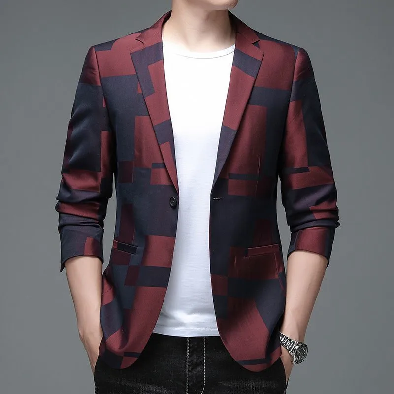 2024 New Men Business Social Suit Jacket Summer Male Single breasted Thin Dress Male Jacquard Blazers Coats 3