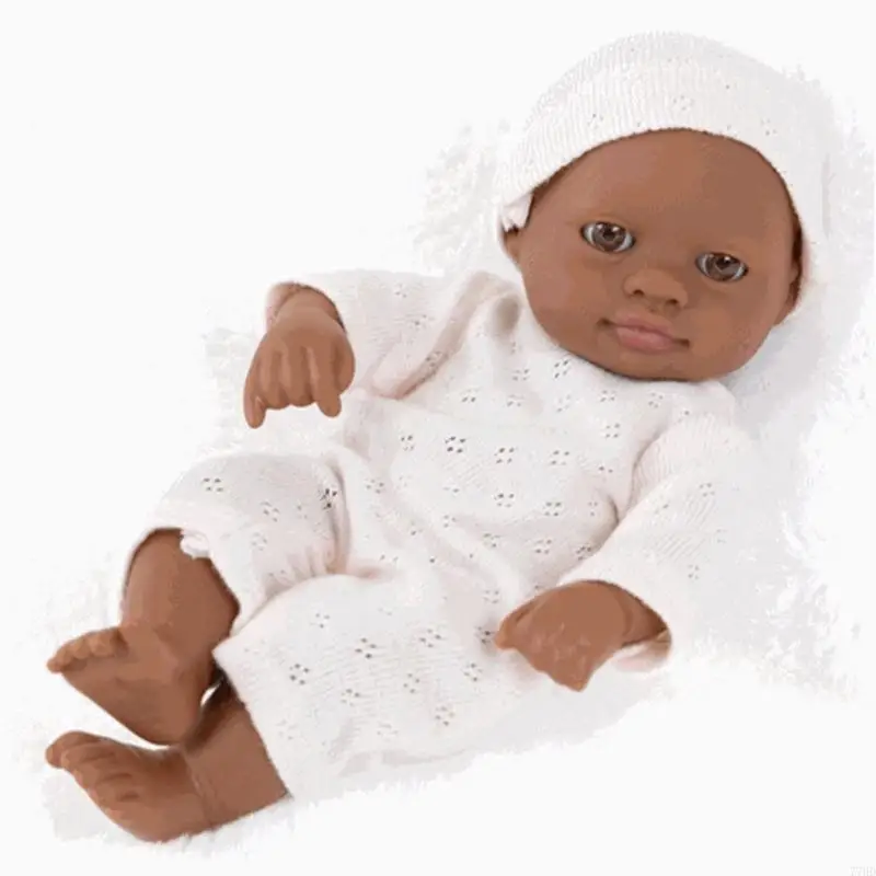77HD 7inch Soft Vinyls Miniature Baby Life Like Reborns Toy Figure Easy Carrying for Everyday Comforting Parenting Game